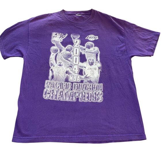 Los Angeles Lakers Mens Tee Shirt Size XL Purple Y2k Crew Neck Casual - Picture 10 of 11